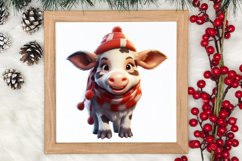 Cute Cow for Christmas Clipart Sublimation, Christmas PNG Product Image 3