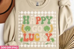 Happy Go Lucky PNG, Groovy ST Patricks Sublimation PNG Product Image 3