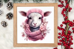 Cute Pink Christmas Animals Clipart Sublimation Product Image 3