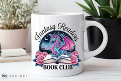Fantasy Readers Book Club Dragon And Roses Sublimation PNG Product Image 2