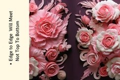 3D Pink and White Floral Skinny Tumbler Wrap Sublimation PNG Product Image 3