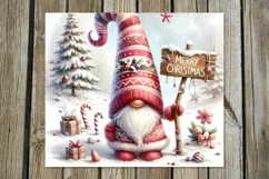 Christmas gnome | Watercolor xmas tumbler sublimation PLUS Product Image 3