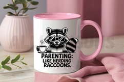 Cool Raccoon With Sunglasses Drinking Coffee Parenting Product Image 3