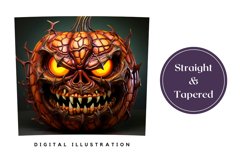 3D Halloween Pumpkin Tumbler Wrap, 3D Halloween PNG Product Image 3
