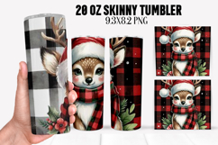 Christmas Deer Tumbler Sublimation ,20 oz Tumbler Wrap Product Image 1
