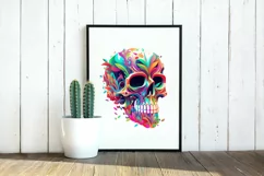 Kawai vivid color skull SVG, colorful skull clipart Product Image 4