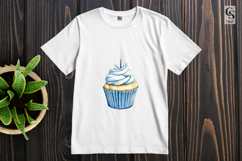 Blue Cupcake Clipart Sublimation PNG Product Image 3