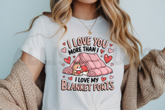 Cute Dog Blanket Fort Hearts Valentines Day Graphic Product Image 3