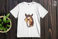 Watercolor Horse with Sunglasses Clipart PNG Product Image 3
