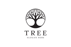 Circle Gold Tree Logo Design Vector Illustration Product Image 2