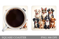 Funny Dog Coaster Design. Cute Dogs Coaster Sublimation Product Image 1