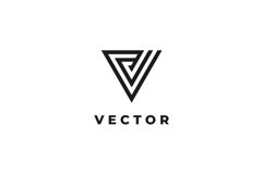 Letter V Triangle logo design vector template Product Image 3