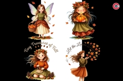 Golden Harvest Autumn Fairy Clipart Bundle Product Image 3