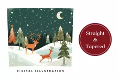 Christmas Tumbler Wrap, Christmas Deer Tumbler, Deer PNG Product Image 3