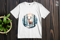 Majestic Deer Winter Forest Illustration PNG Product Image 2