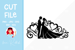 22 Bride and groom silhouette, cut file, wedding SVG Product Image 4