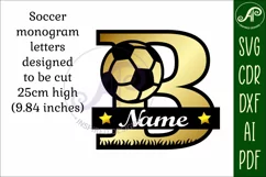 Football or Soccer Capital Monogram Letter B SVG Product Image 3