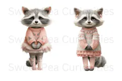 Raccoon, Shabby Chic, Ephemera, PNG, Clipart Product Image 3