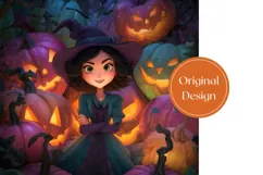 3D Halloween Witch Tumbler, Colorful Pumpkins Tumbler Print Product Image 3