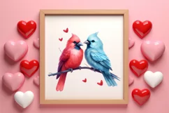 Breeds of Valentine Kissing Birds, Valentine's Day Clipart Product Image 3