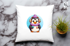 Cute Winter Penguin Clipart Sublimation PNG Product Image 3