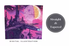 Futuristic Space Tumbler Wrap, Spaceship Tumbler Template Product Image 3