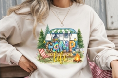 Camp Life PNG - Retro Camper Sublimation - Leopard Print Product Image 3