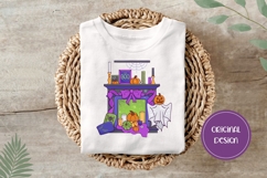 Hand Drawn Magic Illustration, Cute Halloween Fireplace PNG Product Image 3
