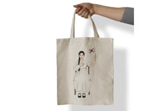 Girl Sitting Taegeukgi Left Hand Salute Honor PNG Product Image 7
