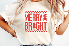 Merry and Bright Christmas Quote Sublimation, Christmas Png Product Image 2