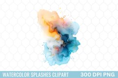 Watercolor Splashes Background Clipart Product Image 1