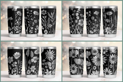 20oz Tumbler laser svg Floral wrap| Wildflowers pattern Product Image 14