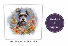 Watercolor Miniature Schnauzer Dog Tumbler Wrap Design Product Image 3