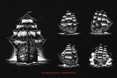 10 Bundle Dark Art Pirates Ship Boat Sail Sea Ghost Skull Product Image 5