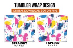 Colorful abstract splashes tumbler wrap sublimation design Product Image 3