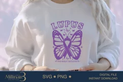 Lupus Awareness The Great Imitator SVG PNG |Ribbon Butterfly Product Image 3
