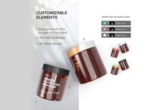 3D Amber Glass Jars - PSD Mockup Product Image 3