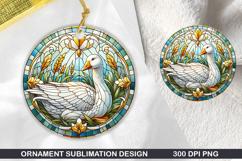 Goose Stained Glass Ornament PNG, Digital Download File Product Image 1