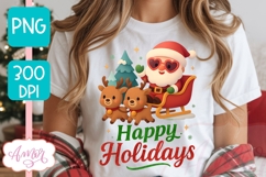 Happy Holidays PNG design, Cute Santa sublimation Design Product Image 3