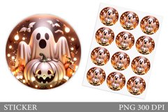 Ghost Sticker Template. Halloween Sticker Design Product Image 1