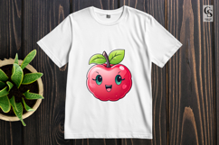 Cute Kawaii Apple Fruit Clipart Sublimation PNG Product Image 3