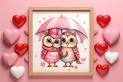 Couple Owl Valentines Day Clipart, Couple Owl Clipart Product Image 4