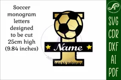 Football or Soccer Capital Monogram Letter I SVG Product Image 3