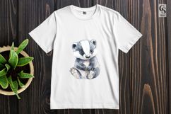 Cute Badger Watercolor Woodland Animal Clipart PNG Product Image 3