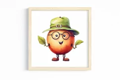 Cartoon Fruits Watercolor Sublimation Clipart Product Image 3