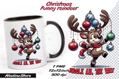 Funny Christmas reindeer BUNDLE Sublimation PNG. Product Image 5