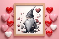 Black Gnome Valentines Day Clipart, Valentines Clipart Product Image 3