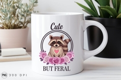 Cute Raccoon With Roses Sublimation Png Product Image 2