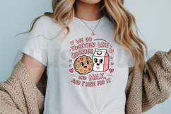Cute Milk And Cookies Cartoon Duo With Hearts Love Concept Product Image 3