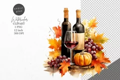 Thanksgiving clipart, Wine clipart, Autumn clipart, Product Image 1